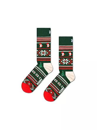 HAPPY SOCKS | Damen Socken CHRISTMAS SWEATER Gr. 36 - 40 dark green | 